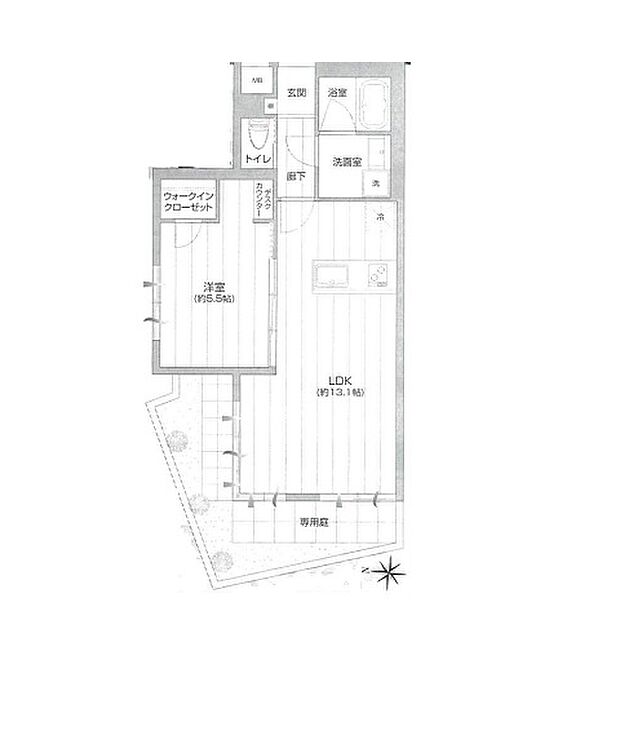 スターハイツ哲学堂(1LDK) 1階/101の間取り