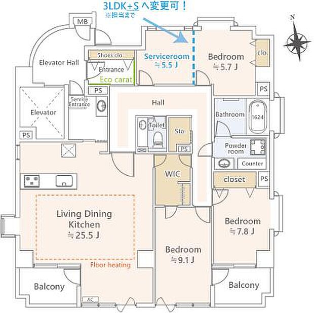 南大井アーバンハイツ(1LDK) 3階/305の間取り