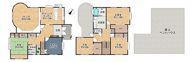 名古屋市守山区大字上志段味字東谷(5LDK)の間取り