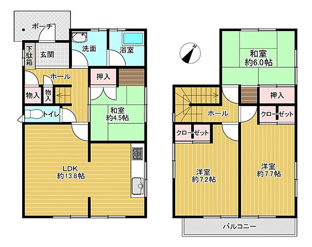 尾張旭市城山町三ツ池(4LDK)の間取り