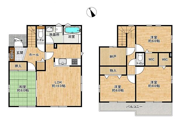 名古屋市守山区市場(4SLDK)の間取り