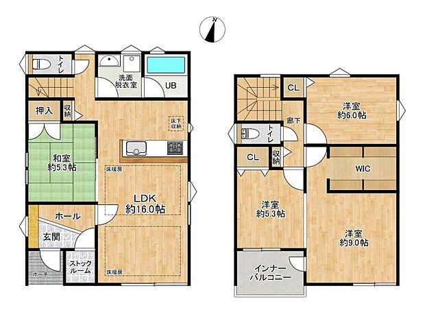 名古屋市守山区新城(3LDK)の間取り