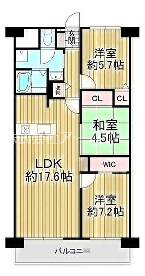 プライムハイツ新大阪(3LDK) 8階の間取り