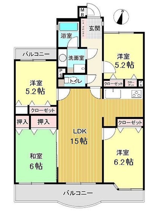 ロマネスク箱崎タワーホームズ(4LDK) 2階の間取り