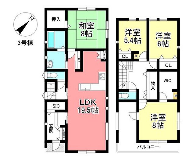 新築戸建 住吉町前邸　全3棟(4LDK)の間取り