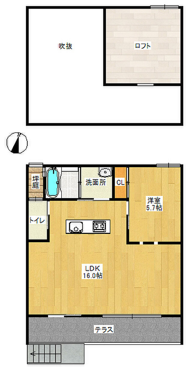 湯布高原A10-5(2LDK)の間取り