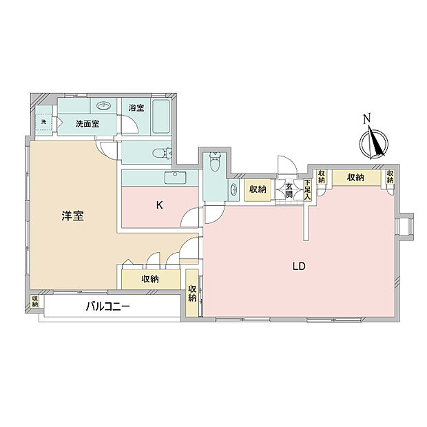 1LDK、専有面積78.62m2