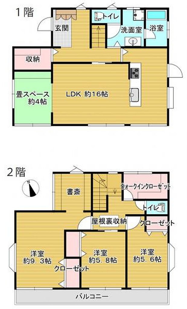 中古戸建　神戸市北区桂木2丁目(3LDK)の間取り