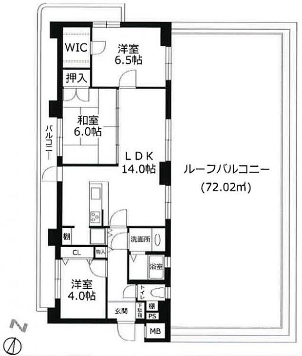 ライオンズマンション西舞子(3LDK) 8階の間取り