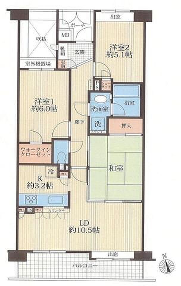 戸建感覚の玄関ポーチ付きでプライベートな空間が保たれます。陽当たり良い南向き、ペット飼育のご相談も可能です。