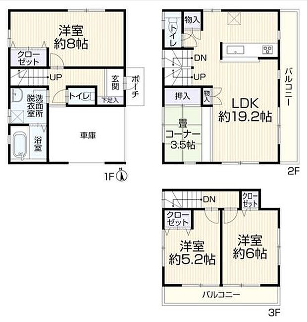 内装リフォームの大変キレイな室内。各お部屋にゆとりを持たせた間取設計。収納豊富な明るい室内です。