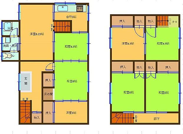 米子市三本松4丁目　中古住宅　700万円(6SLDK)の間取り