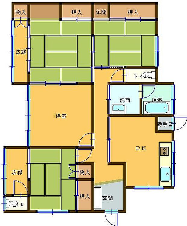 米子市両三柳　中古住宅　1080万円(4DK)の間取り