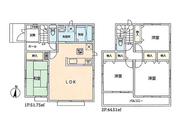 中古一戸建　藤沢市大庭(4LDK)の間取り