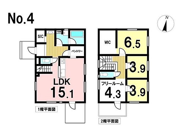 青梅市新町5丁目(No.4)　新築一戸建て(3SLDK)の間取り