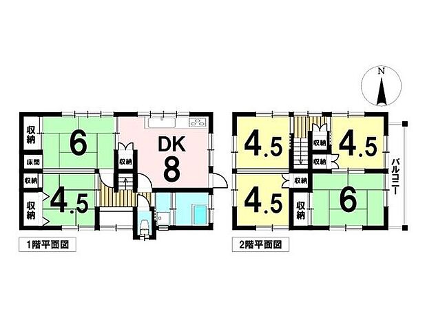 中古戸建　畑中2丁目(6DK)の間取り