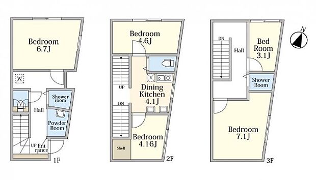 台東区日本堤中古戸建(5DK)の間取り