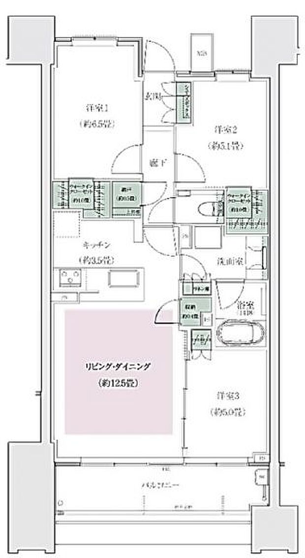 全居室収納付き、WIC、洗面室収納など充実の収納スペース！