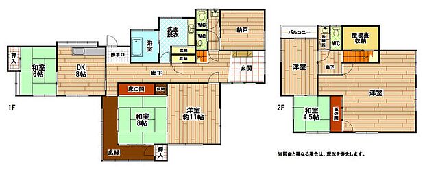 大容量の納戸や屋根裏収納付きで充実の収納力！