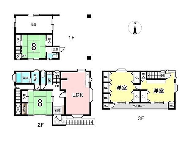 中古戸建　筑摩4丁目(4LDK)の間取り