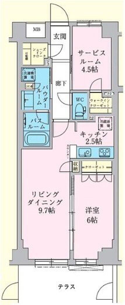 パレステージ光が丘ナチュラコート(1SLDK) 1階の間取り