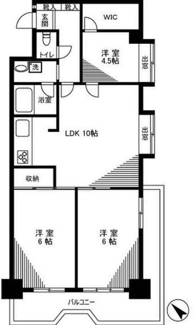 ライオンズマンション堀切菖蒲園(3LDK) 3階/309の間取り