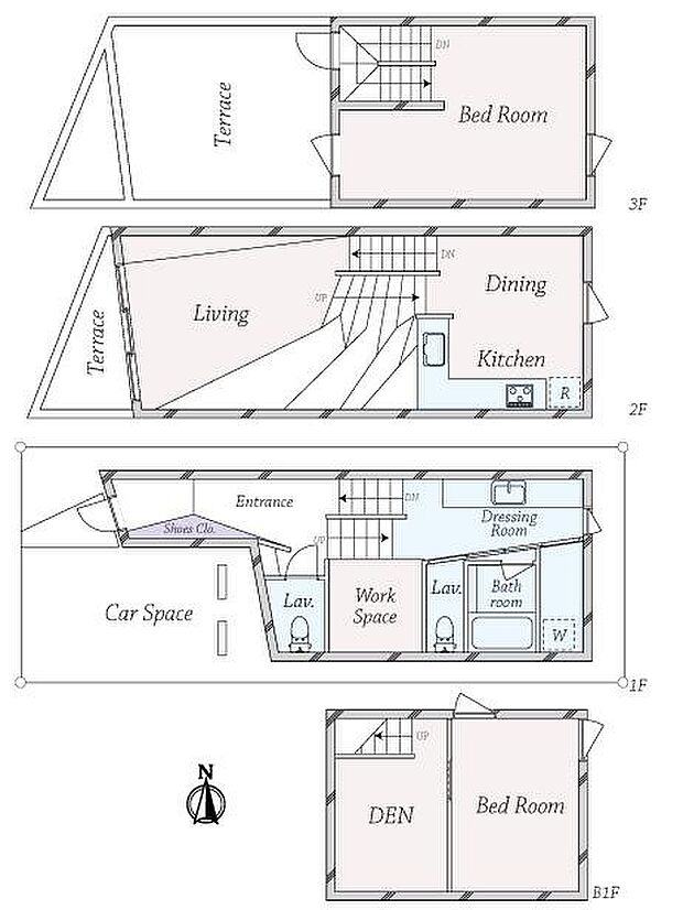 渋谷区恵比寿3丁目戸建(2SLDK)の間取り