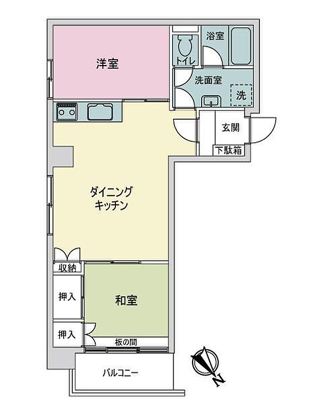 ライオンズマンション駒込(2DK) 5階の間取り