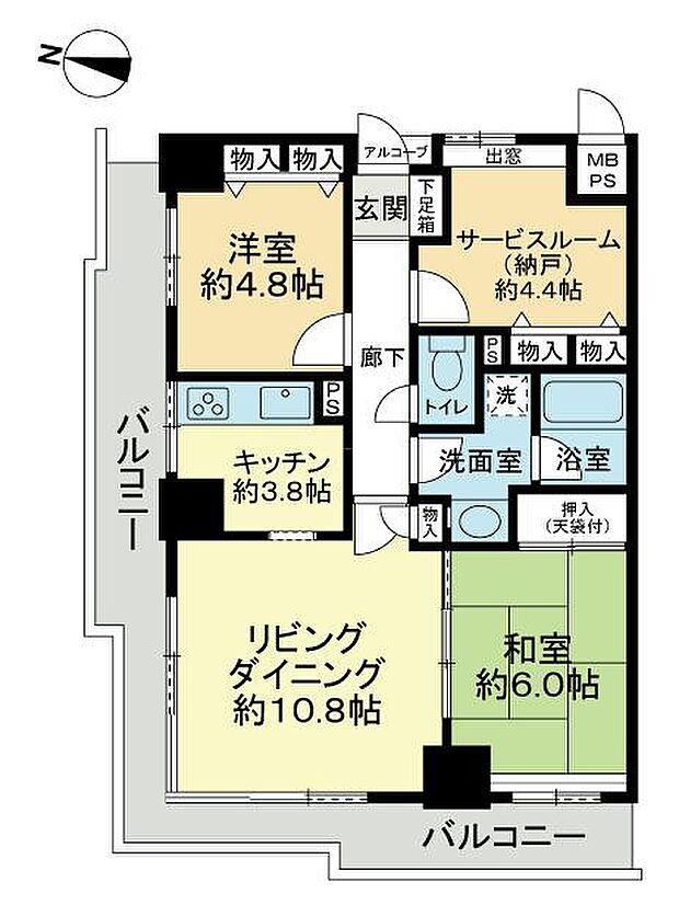 ファミールタワープラザ岡山イーストタワー(2SLDK) 4階の間取り