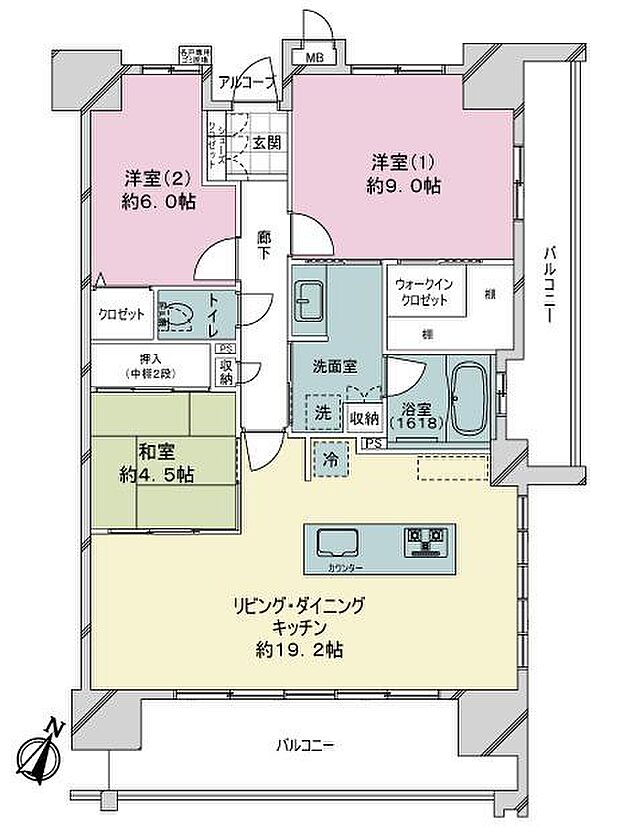 サーパス平田公園レジデンス(3LDK) 10階の間取り