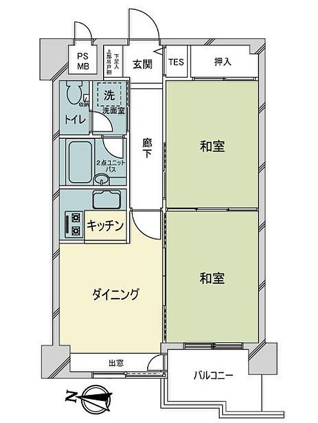 ライオンズマンション大通公園(2DK) 8階の間取り