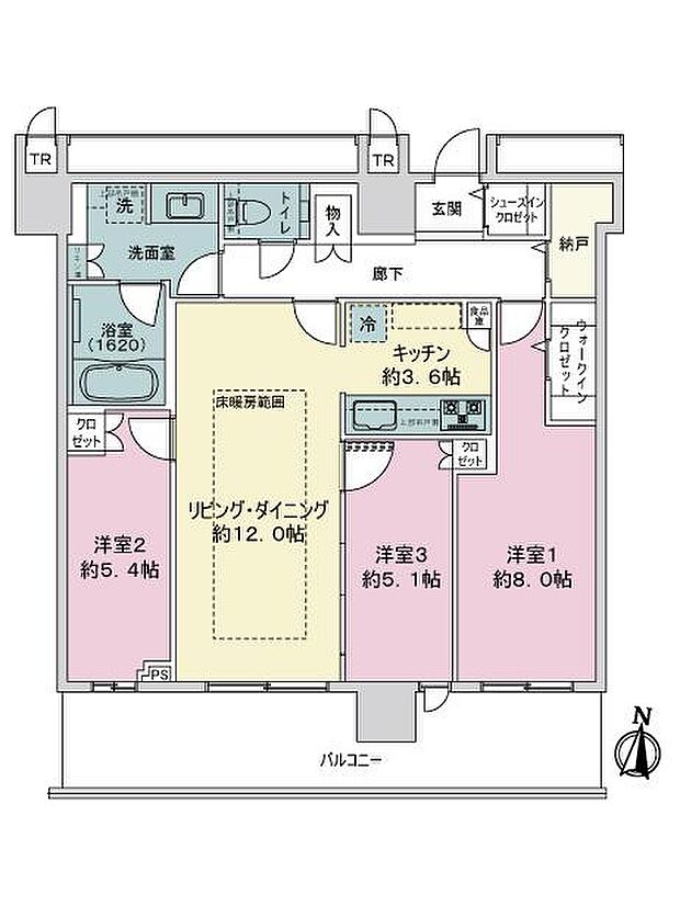 ＯＮＥ札幌ステーションタワー(3LDK) 32階の間取り