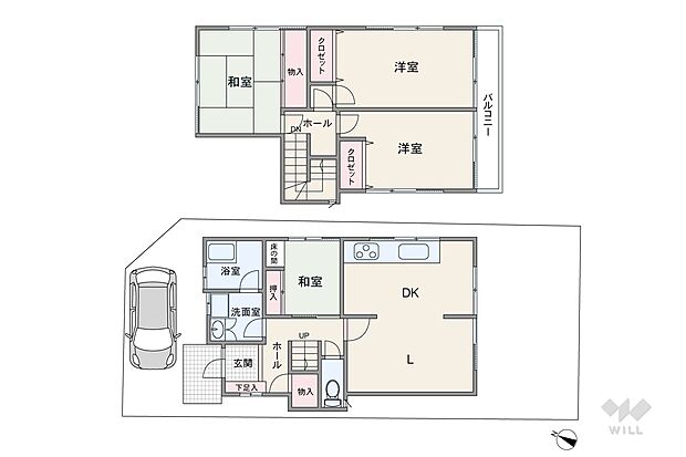 建物面積100.40平米の4LDK。リビングは南向きで庭部分が広く、日当たりの良いお住まいです！