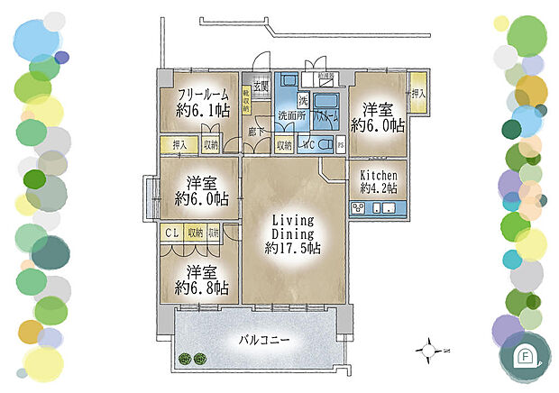 ９階南東角部屋につき約２１．７帖LDKは陽当たり・通風・眺望良好です！寺内小学校まで徒歩約４分と通学しやすく子育て世帯も安心です◎食洗器・おいだき・温水洗浄便座・オートロックなど嬉しい設備あります！