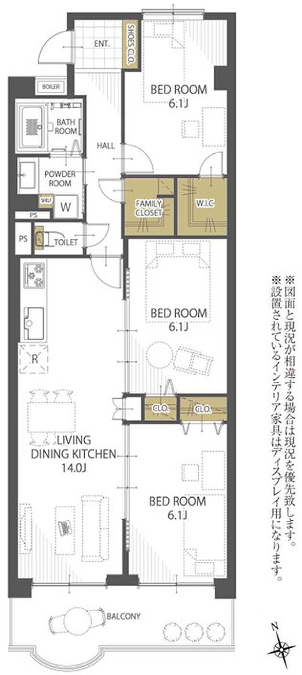 ３LDK、専有面積７５．３０平米、バルコニー面積８．４３平米。２０２４年４月リノベーション完了！江坂大池小学校徒歩約３分と子育て環境も◎６階、南西向き約１４帖LDKは陽当り・眺望・通風も良好です！