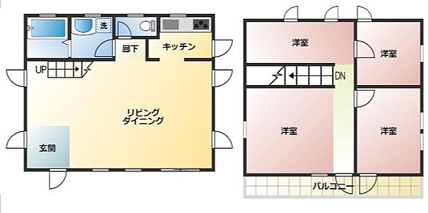 阿蘇市小倉(2LDK)の間取り