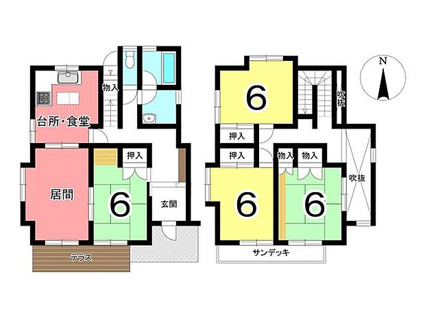 富士見台4丁目　中古戸建(4LDK)の間取り