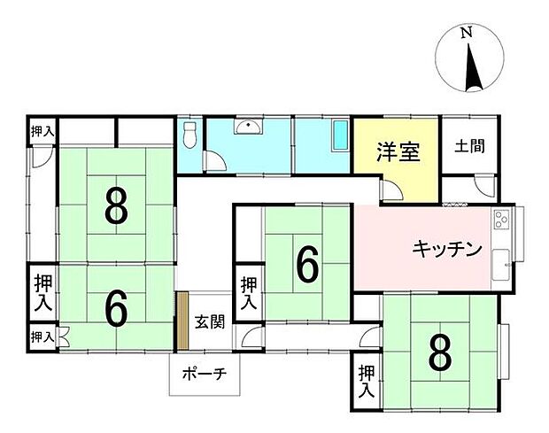 大字島内　中古戸建(5K)の間取り