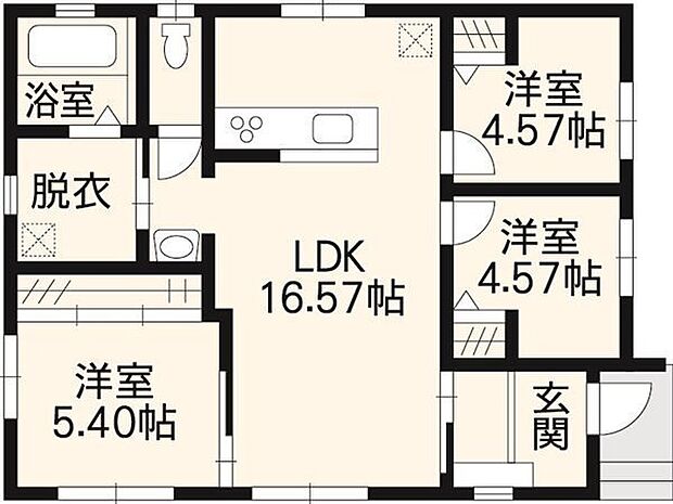 熊本市東区戸島西7丁目　中古戸建(3LDK)の間取り