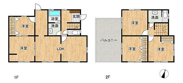 中古戸建　保田窪4丁目(5LDK)の間取り