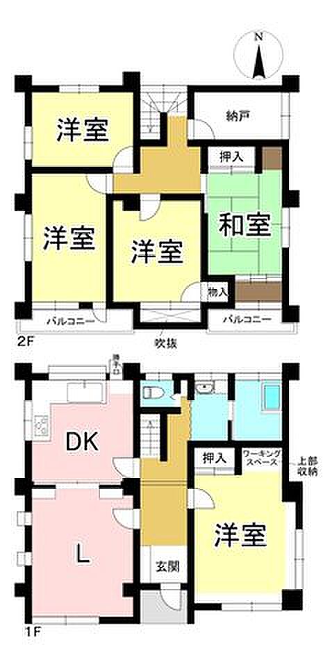 大字羽黒字外山　中古戸建(4SLDK)の間取り