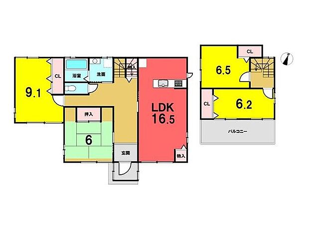 沖高字東原(4LDK)の間取り