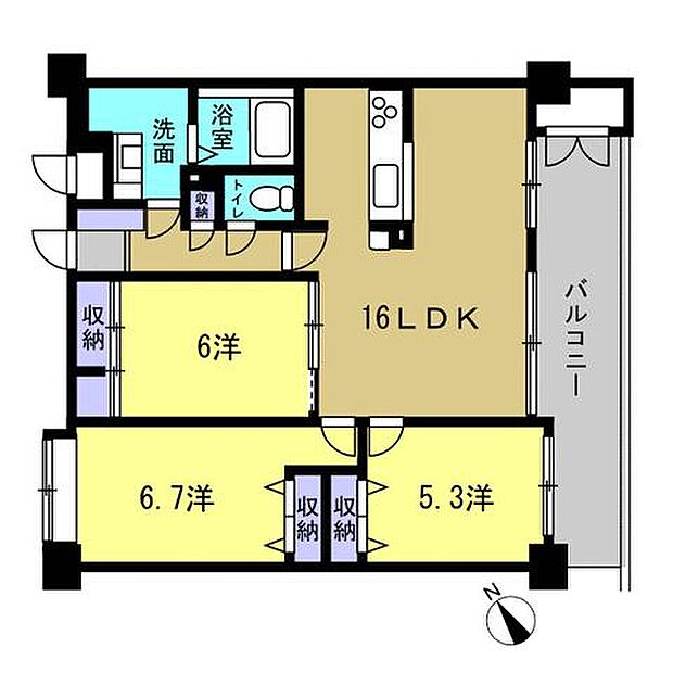 Jcity広センチュリーコート(3LDK) 5階の間取り