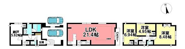 中古戸建　熱田区幡野町(3SLDK)の間取り