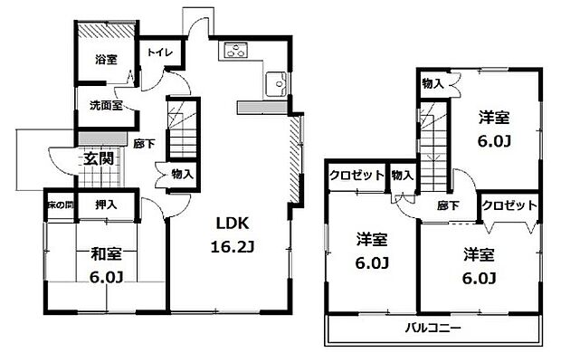 中古戸建　柏市酒井根(4LDK)の間取り