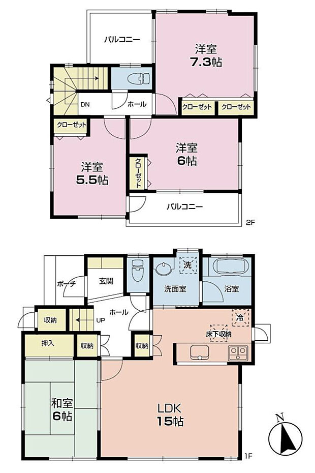 中古戸建　柏市篠籠田(4LDK)の間取り