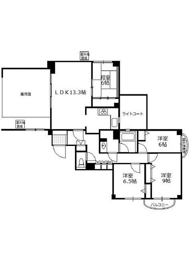 Acityタワーズイースト・ウィング棟(4LDK) 1階の間取り