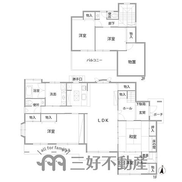 1階が広々とした造りとなっています