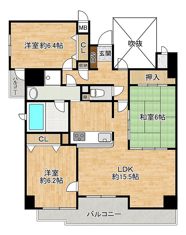 【南西角部屋】日当たり・通風良好ですよ！明るい室内で家族のえがおも増えそうですね！