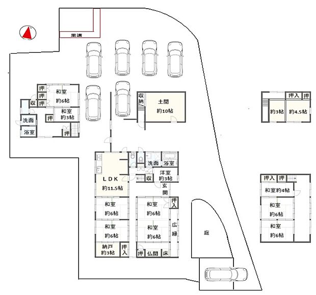 京丹波町豊田山内(7SLDK)の間取り